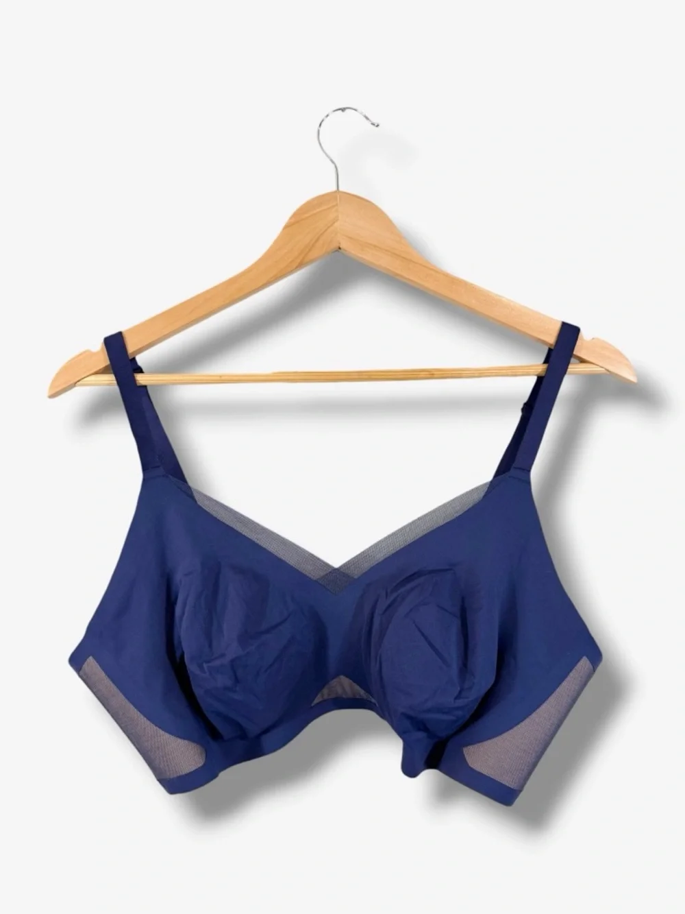 Honeylove Liftwear Crossover Bra Size XL Dark Blue LWBR0302 Wireless Sheer Mesh